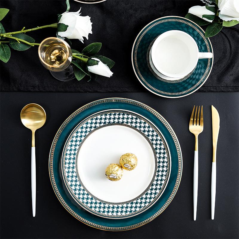 Vintage Light Luxury Qiandongge Ceramic Tableware Phnom Penh Fashion Household Dishes And Plates Set Western Food Steak Pasta Plate