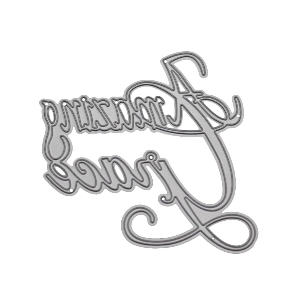 Amazing Grace Frame Metal Silvery Stencil Embossing Cutting Dies For Diy Scrapbooking Paper Album Cards Making