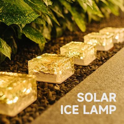 Solar Led Ice Cube Brick Lights Outdoor 4 LED Waterproof Stair Step Paver Lamp Yard Patio Lawn Garden Decoration Light