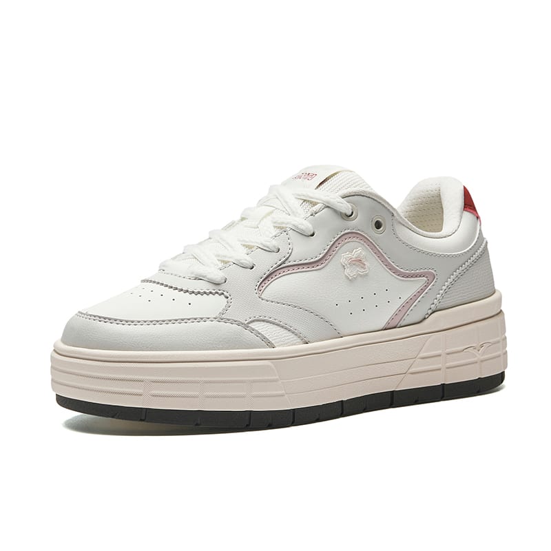 Anta Low Top Platform Casual Women's Ivory White/Digital Mist Gray/Rust Red 122548032-5