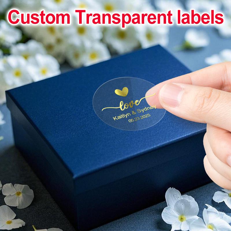 Diy Waterproof Transparent Decals - Custom Wedding Seals With Strong Adhesive Party Decor Anniversary Gift Stickers
