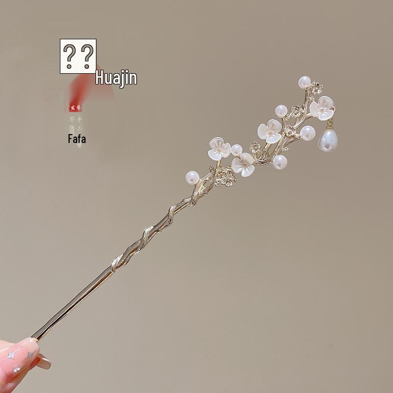 Elegant Retro Tassel Hairpin for Hanfu Updo - Women's Chinese Style Metal Hair Clip