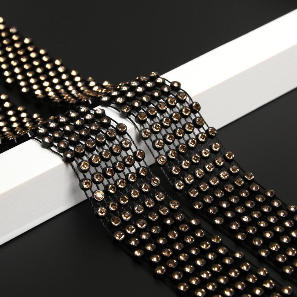 Trendy 1.3M Long Bling Scarf Neckerchief Sparkling Luxury Choker Necklace Crystal Necktie Collar Jewelry Collar