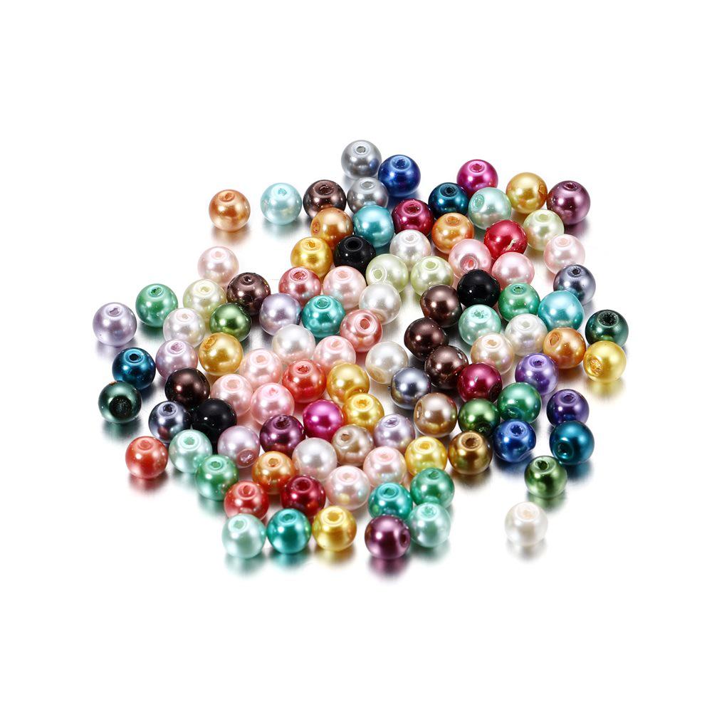 Multi-color 4mm Glass Imitation Pearl Beads for DIY Jewelry Crafting