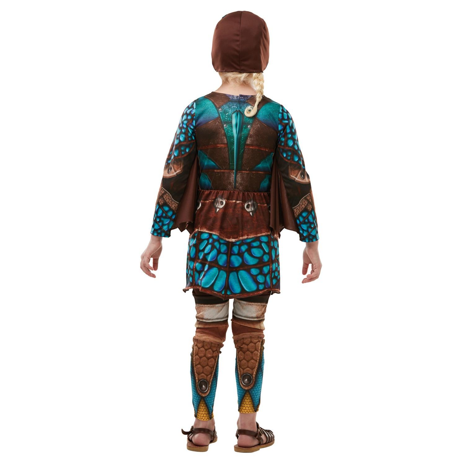 How To Train Your Dragon Girls Deluxe Astrid Battlesuit Costume A - Brown/Blue / 3+ - Image 3