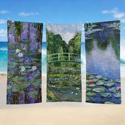 Towel Textile Bathrobe Beach Quick-Drying Lightweight Portable Camping Art Swim M-MonetS Pool Travel