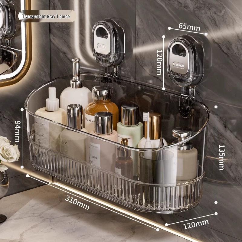 Wall-Mounted Bathroom & Kitchen Suction Storage Shelf