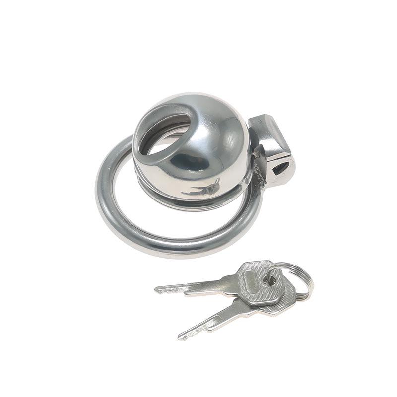 Chaqu Stainless Steel Chastity Lock Cage with Thickened Hood and Stable Ring for Men