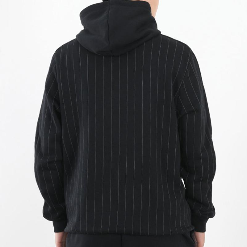 Puma Pinstripe Hooded Fleece Pullover Men Sweatshirt Black 530179-01
