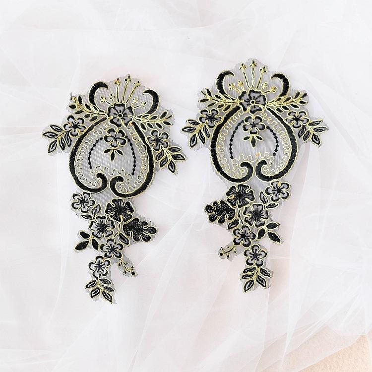 

Lace Accessories White Car Bone Flower Clothes Handmade Diy Materials, Window Grilles Decals Clothing Accessories Flowers black + gold, one price