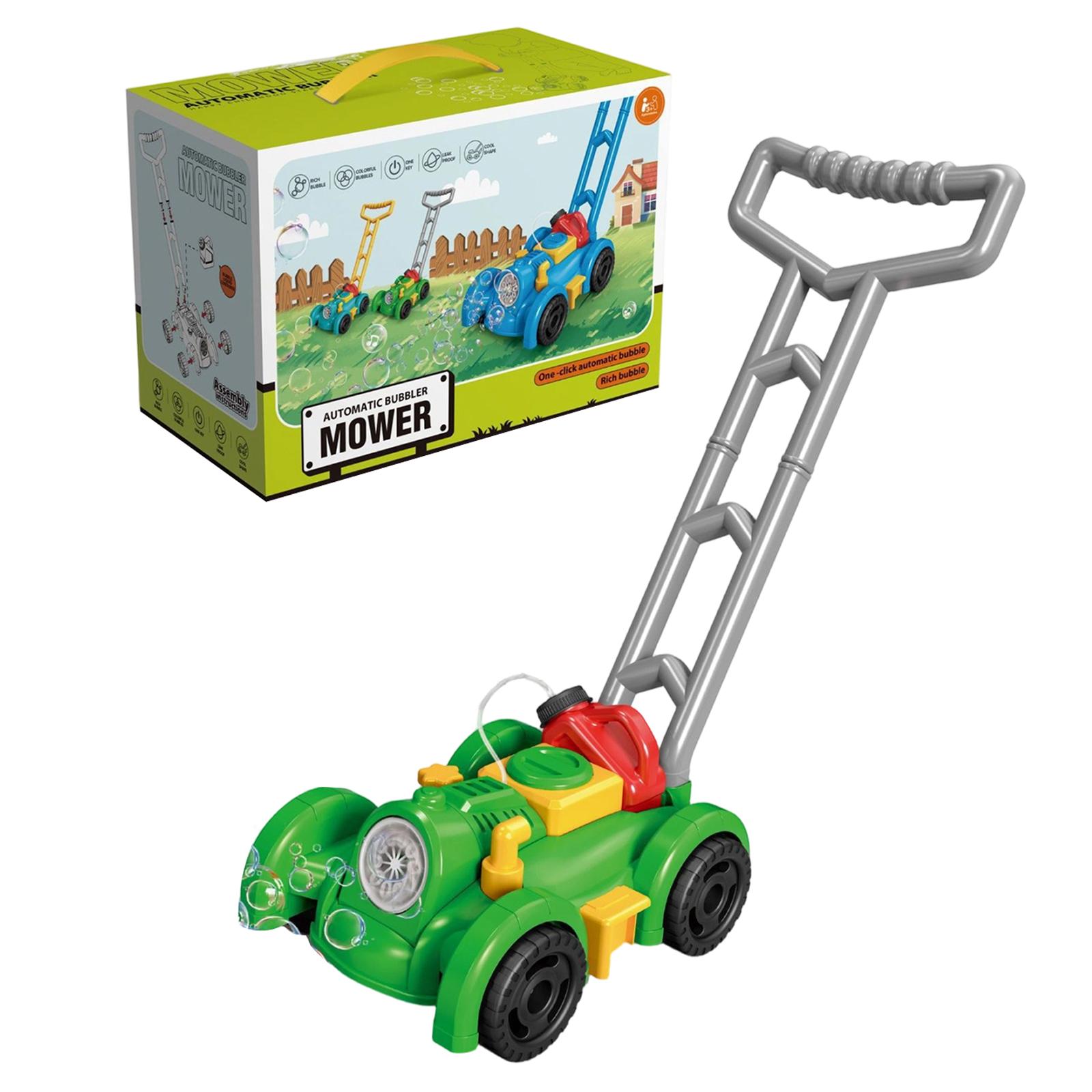

Automatic Bubble Mower Push Toy with Music Outdoor Walking Bubble Machine Kids Summer Activity Playset Battery Operated Bubble Blower One Size зелений