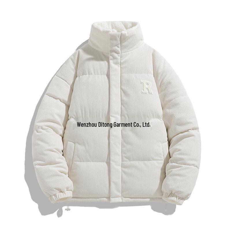 Reversible Korean Style Lambswool Cotton Jacket, 2025 Winter Collection for Men & Women - Loose, Stand Collar, Warm Couple Outerwear S