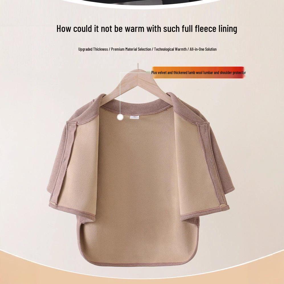 German Velvet Warm Waist & Shoulder Protector with Plush Lamb Fleece for Cold Protection