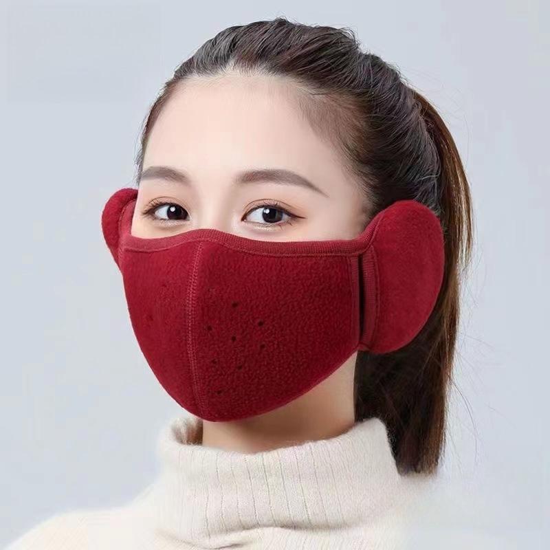Windproof face mask warm mask with thickened fleece ear protection shake grain fleece for cycling and cold protection