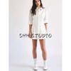 Spring New Women's Clothing White Minimalist Style Single-Breasted Shirt Jumpsuit Dress 4661317