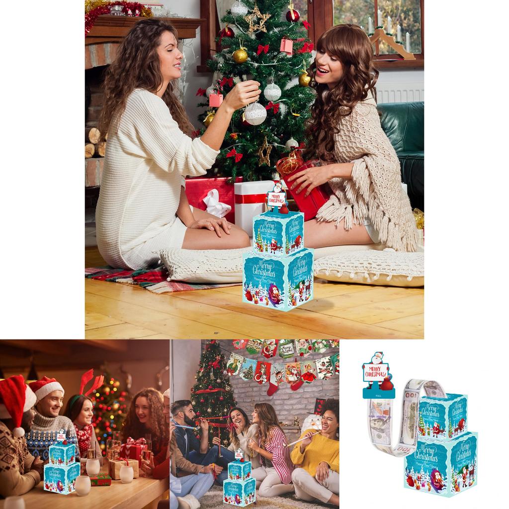 Santa Claus Double Layer Gift Box With Cardboard Material For Christmas Party Gift Giving