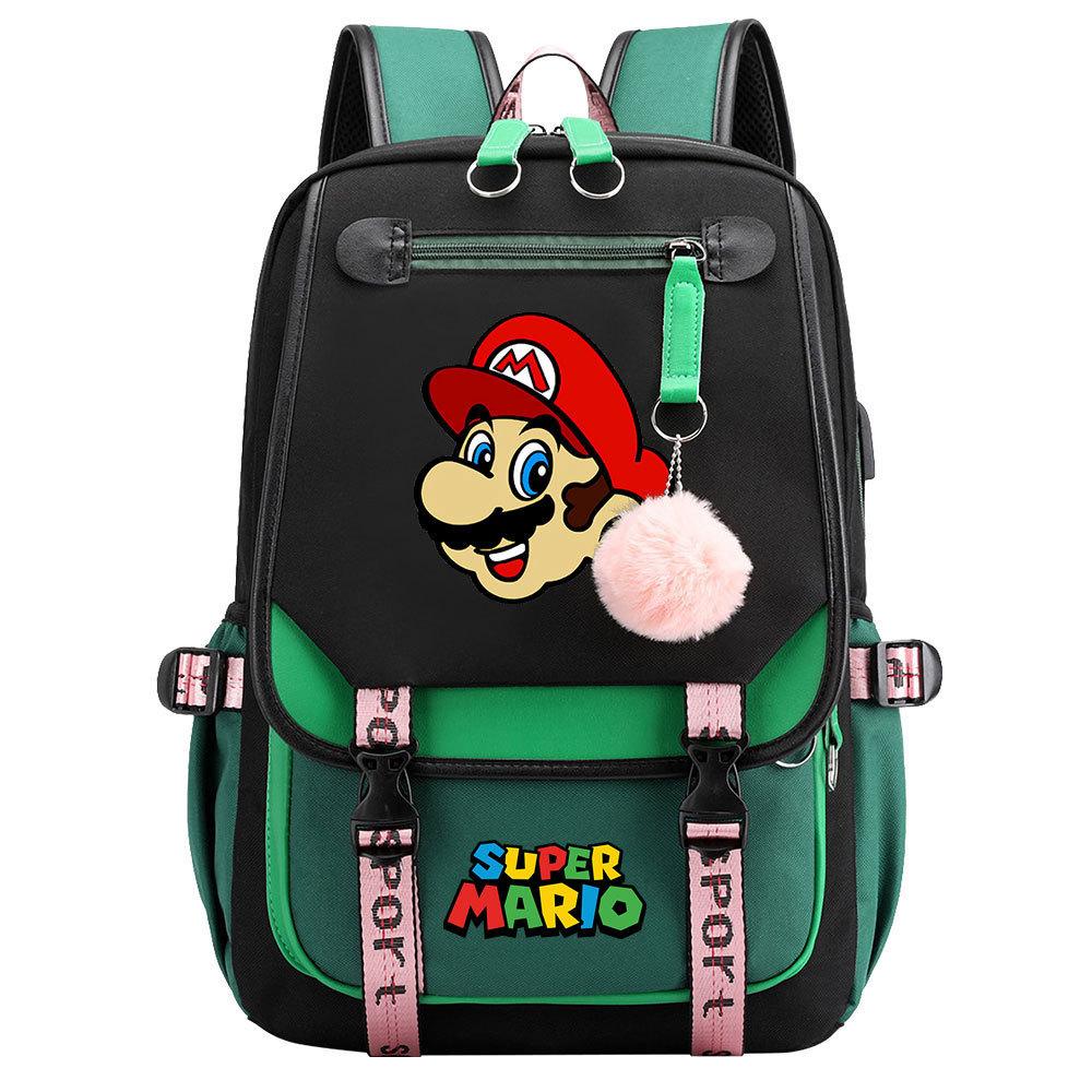 Super Printed Usb Teen Student School Bag Men'S And Women'S Casual Webbing Flip Backpack