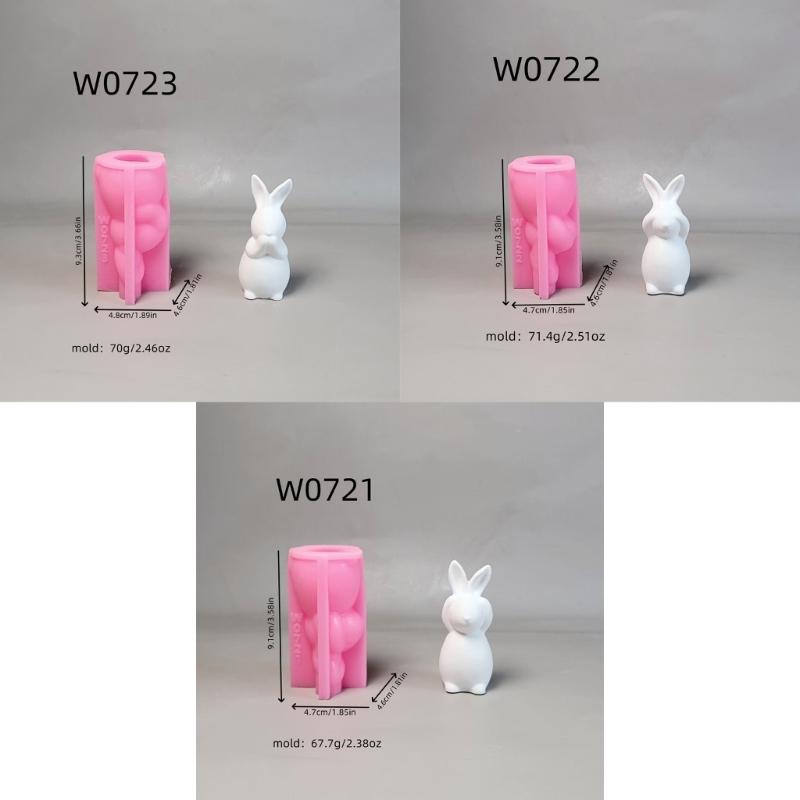 3 Pcs Silicone Moulds Animal Molds Ornament Easters Rabbits Epoxy Resin Molds Plasters Molds Castings Molds Soap Molds