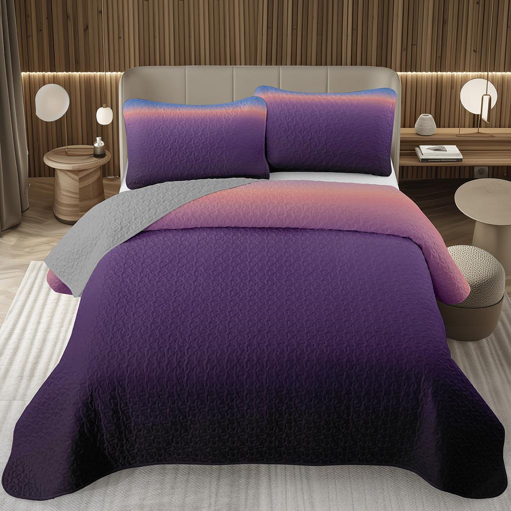 Natural Scenery Coverlet Set Sunset Sky Bedding Set White Clouds Bedspread Set Twin Full Queen Size for Kids Girls Boys Teens