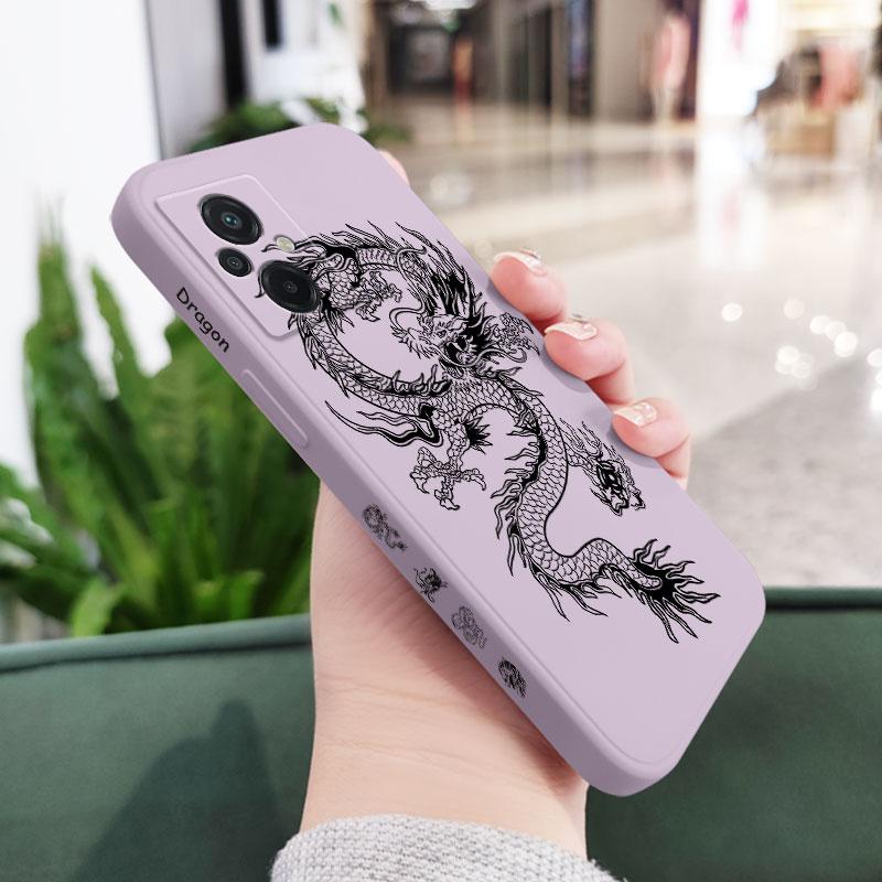 

Dragon Groaned Phone Case For Xiaomi Poco F8 F7 X7 M6 X6 M5 M5S F5 X5 F4 X4 M4 F3 M3 X3 F2 Pro 4G 5G GT Ultra Silicone Cover Poco M6 Pro 5G світло-фіолетового кольору