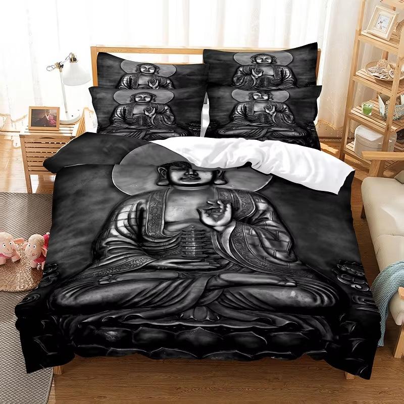 Colorful Buddha Down Comforter Set Bedding Set 3-piece Duvet Cover Set