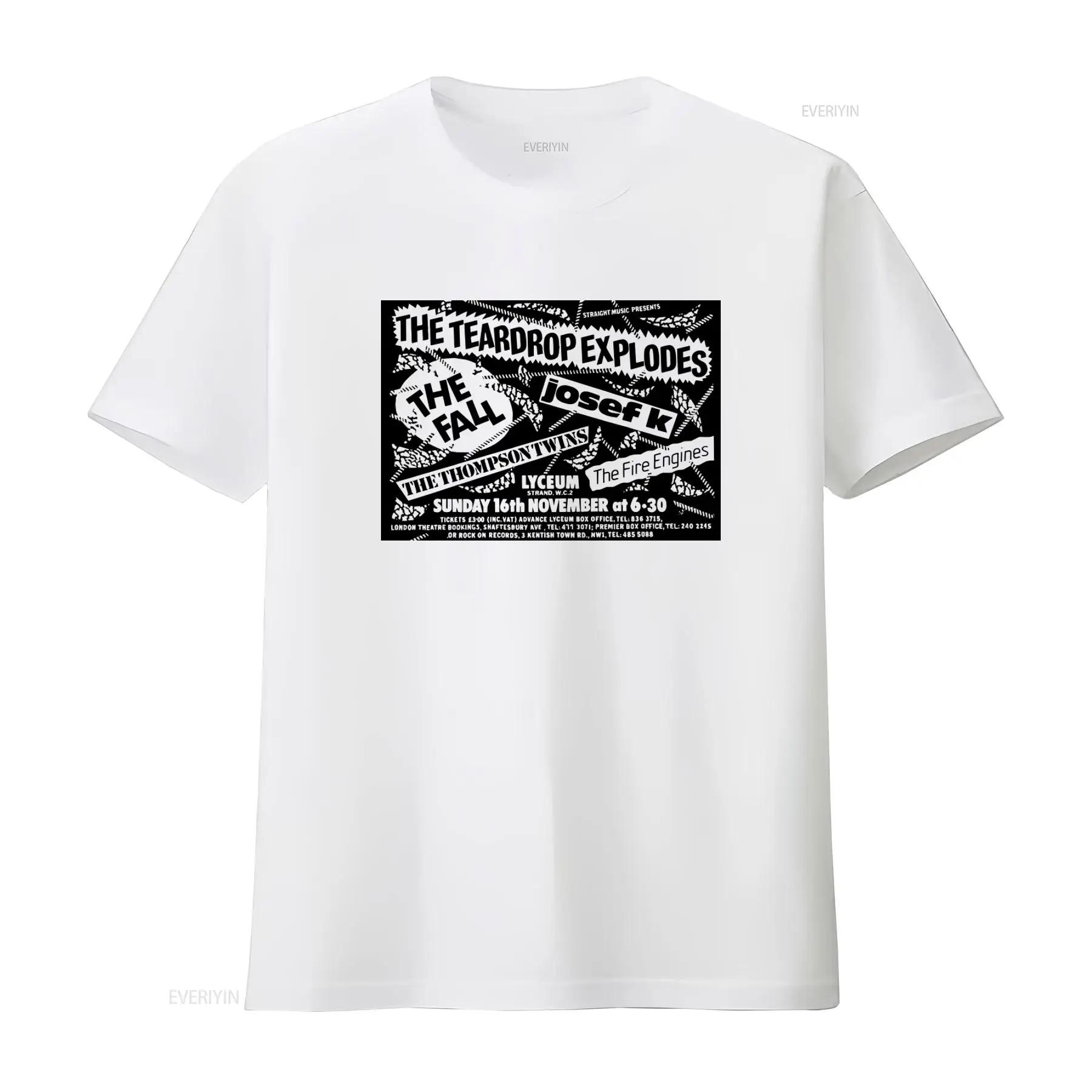 

The Fall Teardrop Explodes Josef K Fire Engines Vintage Rock Band Concert Poster T Shirt Long Sleeve vintage Washed Comfortable 5XL різнокольоровий