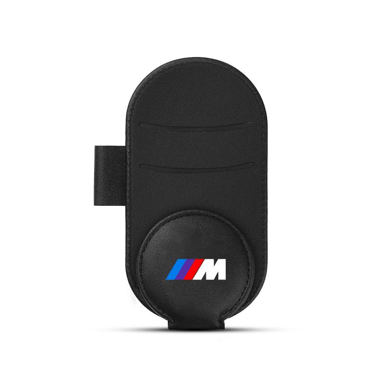 Leather M LOGO Car Glasses Clip Sun Visor Multi-function Sunglasses Clip For BMW M Performance M3 M5 M6 F20 F10 F13 X7 X3 X4 X5 X6 3 4 5 6 7 Series