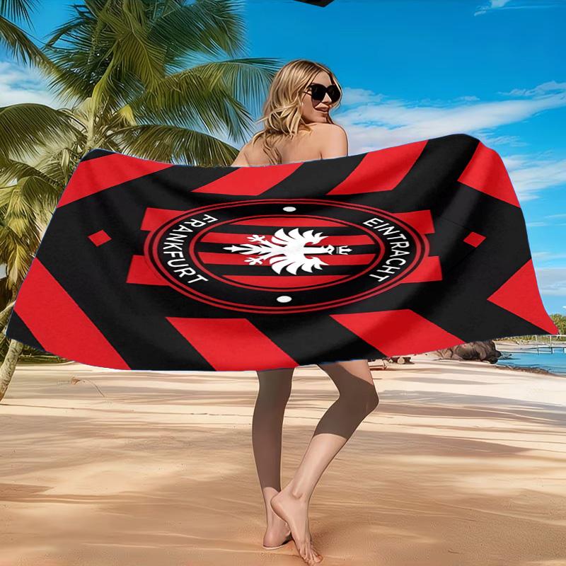 Eintracht Frankfurt Crest Beach Towel, Quick-drying, Easy To Care For, Suitable for Both Fitness and Beach Vacations,Sports Essential