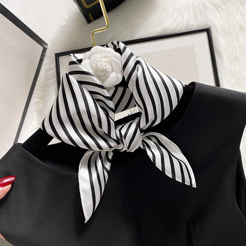 Mulberry silk scarf simple striped silk scarf women s 53cm square scarf scarf shawl versatile headscarf gift 53*53cm