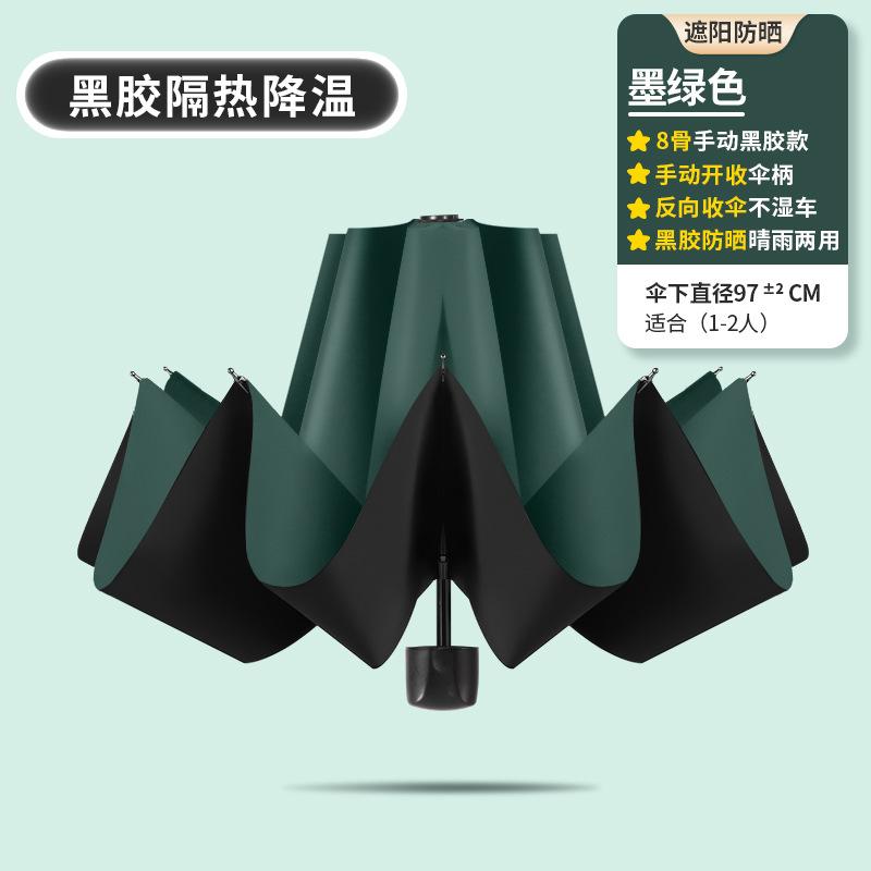 Trendy versatile contrasting colors Men's outdoor windproof umbrella Folding umbrella Advanced women's sun umbrella Sunscreen UV protection