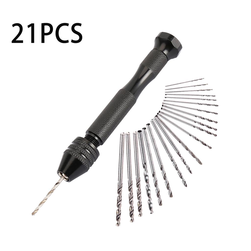 Twist Drill Bit Aluminum Alloy Micro Hand Drill Mini Micro Woodworking Tools Drilling Rotary Tool Manual for Jewelry Craft