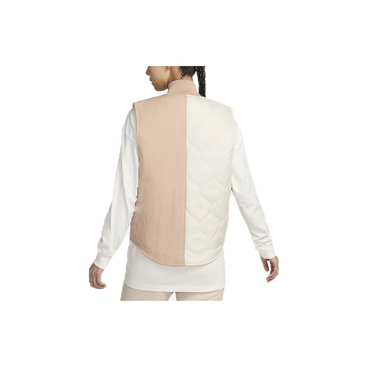 Nike Odzież sportowa Użytkowa Kolorowy Blok Wodoodporna Zapinana na zamek kamizelka Damskie kamizelki Khaki FZ6564-200