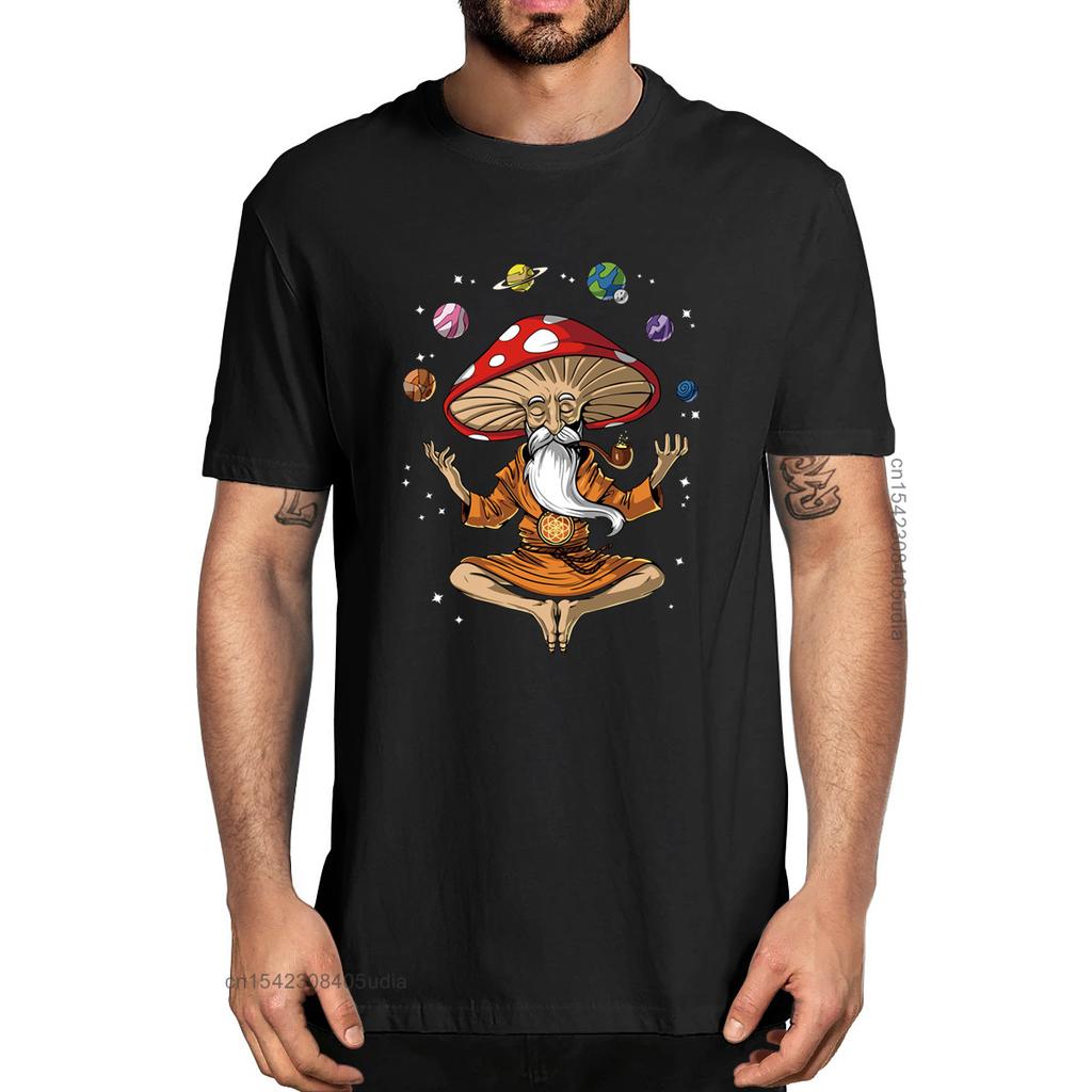 Unisex Fashion Psychedelic Meditation Magic Mushroom Funny Unisexs 100 Cotton Tshirts Unisex Soft Tee