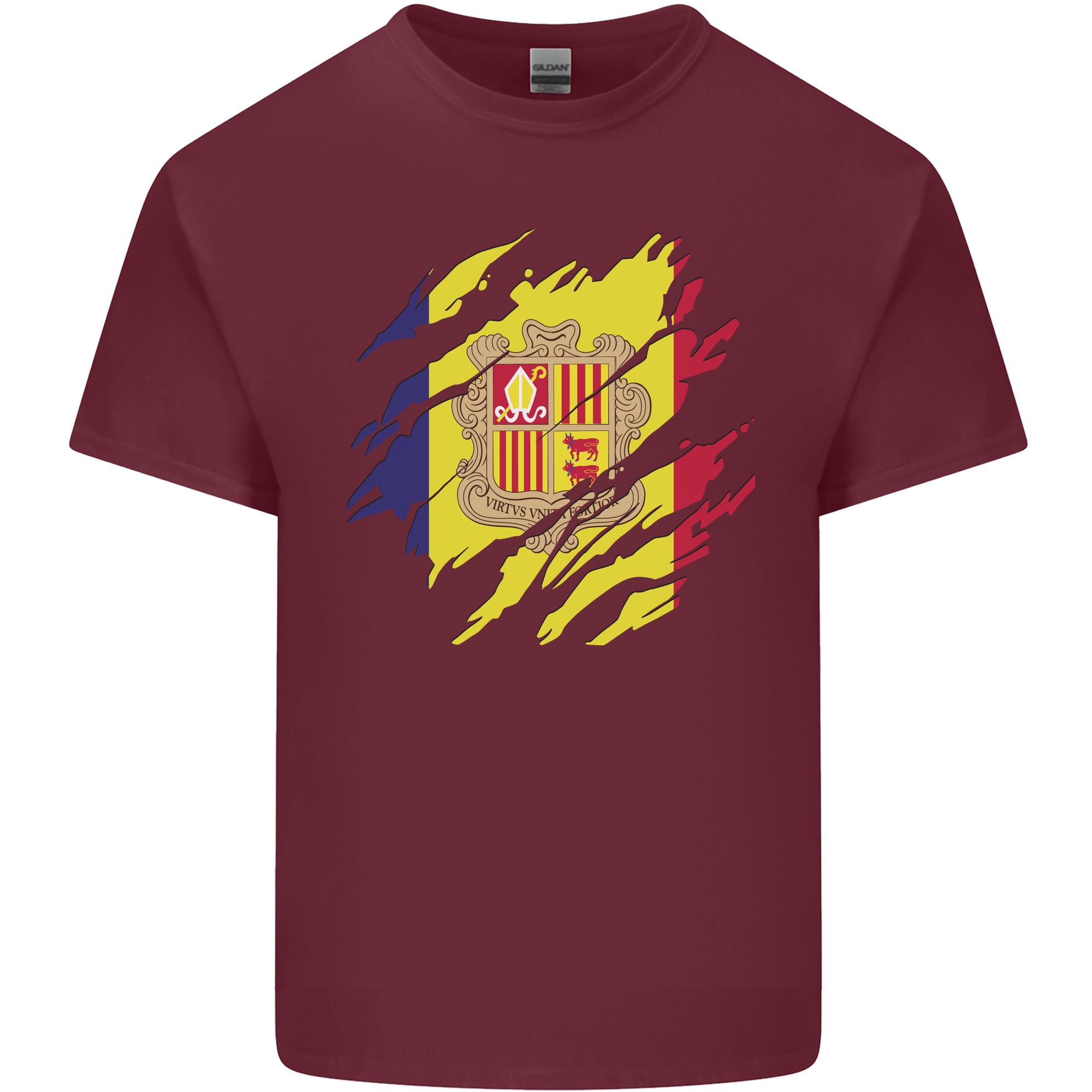 Torn Andorra Flag Andorran Day Football Unisexs Light Cotton TShirt S