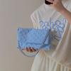 Korean Version of Autumn and Winter Niche Texture Blue Chain Flip Bag Canvas Bag Versatile Armpit Free Shipping Bag Women