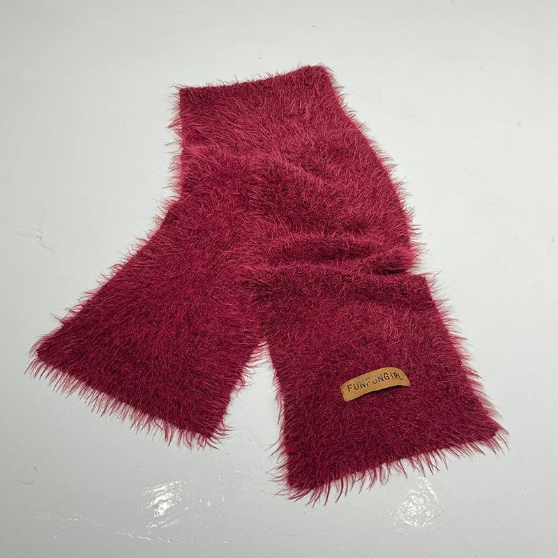 Scarf autumn and winter thickened warm knitted scarf women's winter new fashion versatile high-end wool shawl scarf