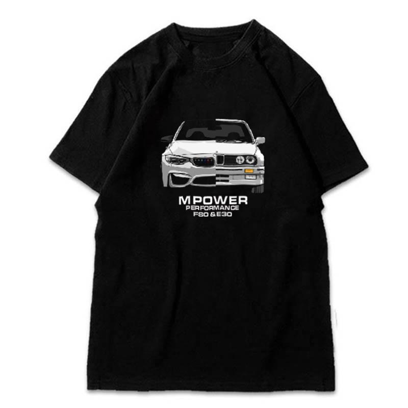 BMW Three Series Short-sleeved Modified Car Clothes E30 F80 M3power Classic Performance Car Trend Pure Cotton T-shirt