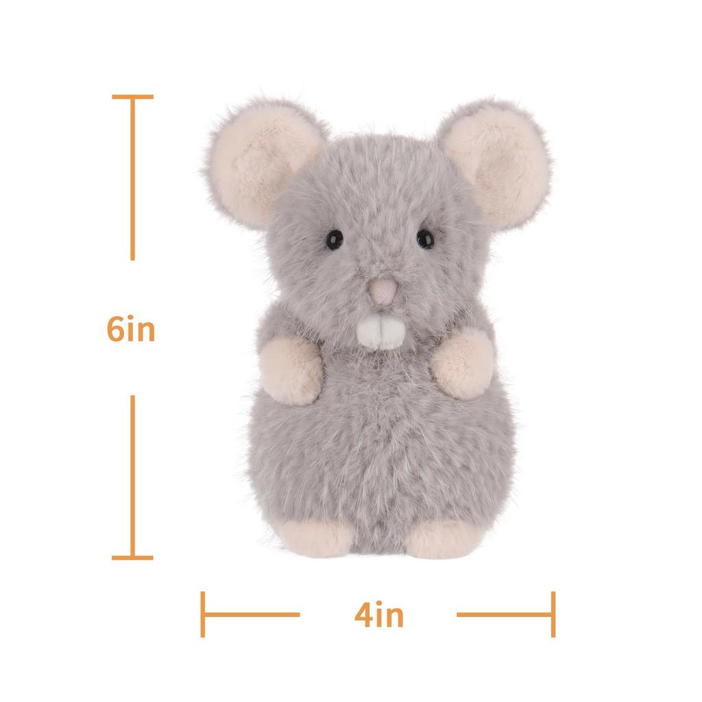 Apricot Lamb Grey Rat Plush Toy for Kids, Soft and Cute, Fluffy Grey Rat for Girls and Boys, 15cm