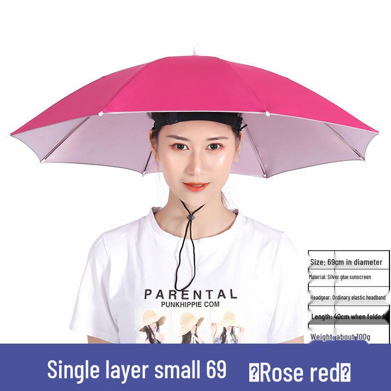 Large 65cm Hat Umbrella for Tea Picking, Fishing, Angling, and Street Stalls.