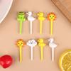 8Pcs Animal Fruit Fork Set Cartoon Mini Kids Snack Cake Dessert Food Stick Toothpick Decoration Pick Cake Bento Tableware Child