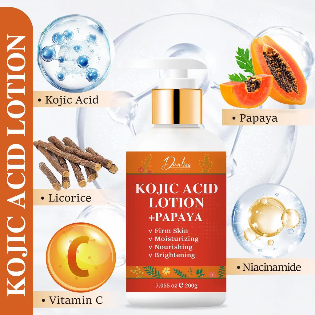 Kojic Acid & Papaya Lotion-Brighten Skin Tone, Moisturize & Firm Skin,Make the Skin Radiant-All Skin Types,200g
