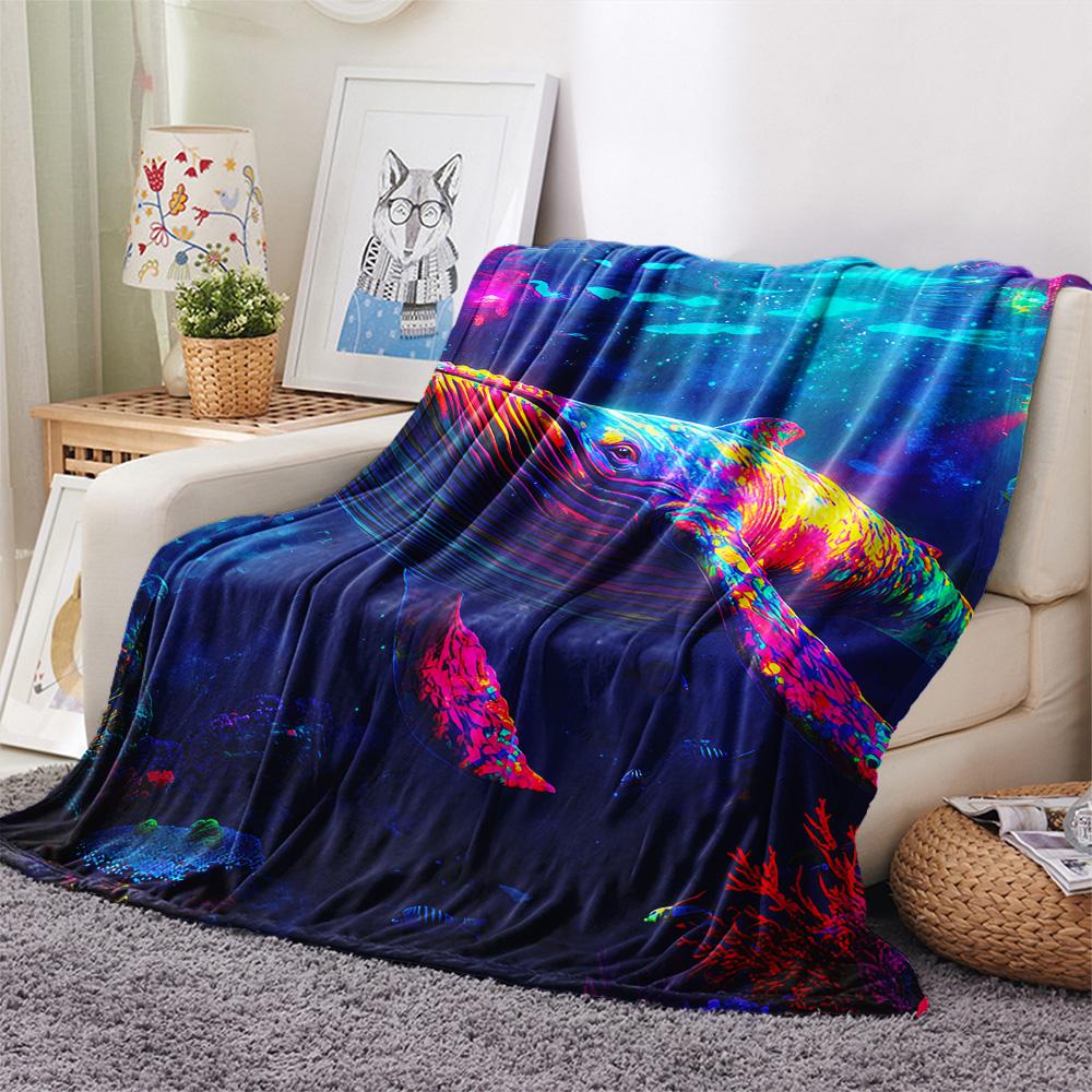 Flaneldecke mit Walmotiv, Hohe Qualität, Bequem für alle Jahreszeiten, Heimdekoration, Wärme und Komfort, Perfekt für Weihnachtsgeschenke