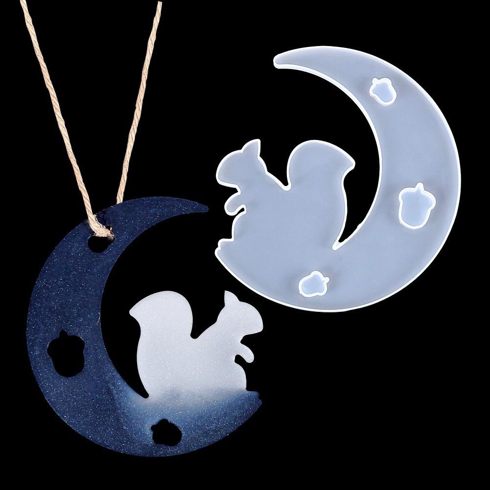 

Кристалл Капля Гелевая Луна Форма DIY Кролик Дельфин Гиппокамп Олень Кошка Луна Подвеска Силиконовая Зеркальная Форма 518