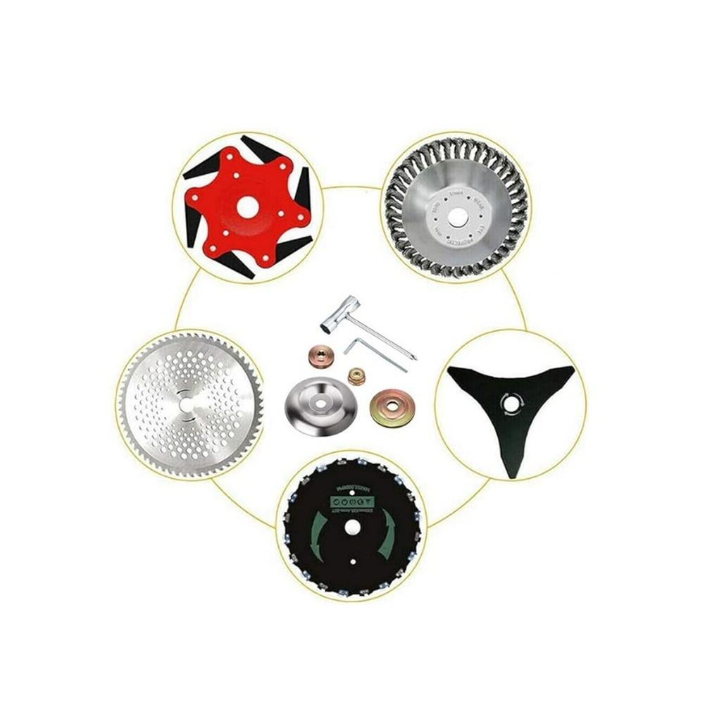Steel Wire Plant Removal Disc Brush Cutter Head Set 6 Pieces Compatible with For Lawn Mower for Efficient Grass and Cutting