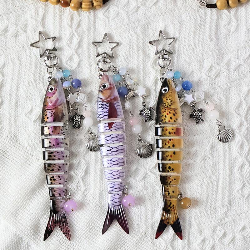 Handmade Fish Keychains, Lovely Jewelry,Souvenir Key Chain For Fishing Enthusiasts