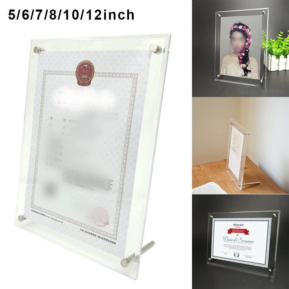 Business License Box Photo Frame Display Stand Painting Art Table Brand New
