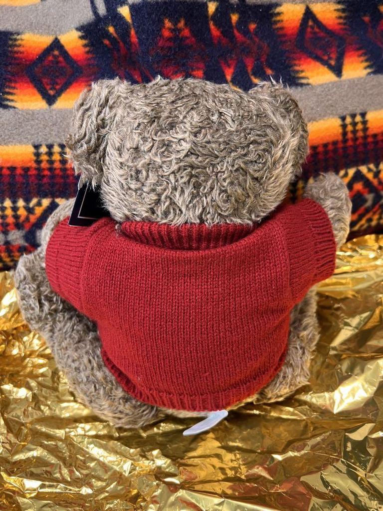 [USED] Rug Maker Teddy Bear, 1998, with Red Sweater