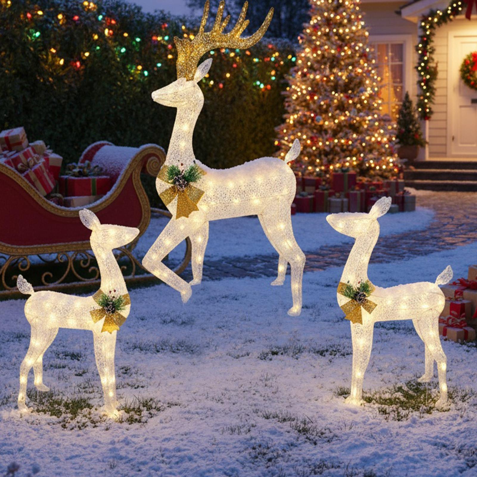 

Christmas Decoration Stakes 3 Pieces Weatherproof LED Light Lighted Reindeer Outdoor Christmas Stakes for Family Home Holiday China Mainland