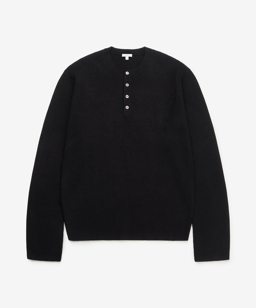 Dei Ribbed Henley Neck Knit T-Shirt (3 Colors)