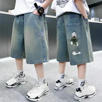 Boys Denim Shorts Summer Tween Children's Loose Teen Capri Pants Boys Clothes Short Jeans